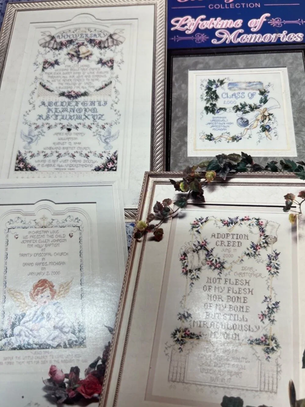 Cross Stitch Pattern Lot Of 4 Booklets Featuring Welcome & Sampler Designs